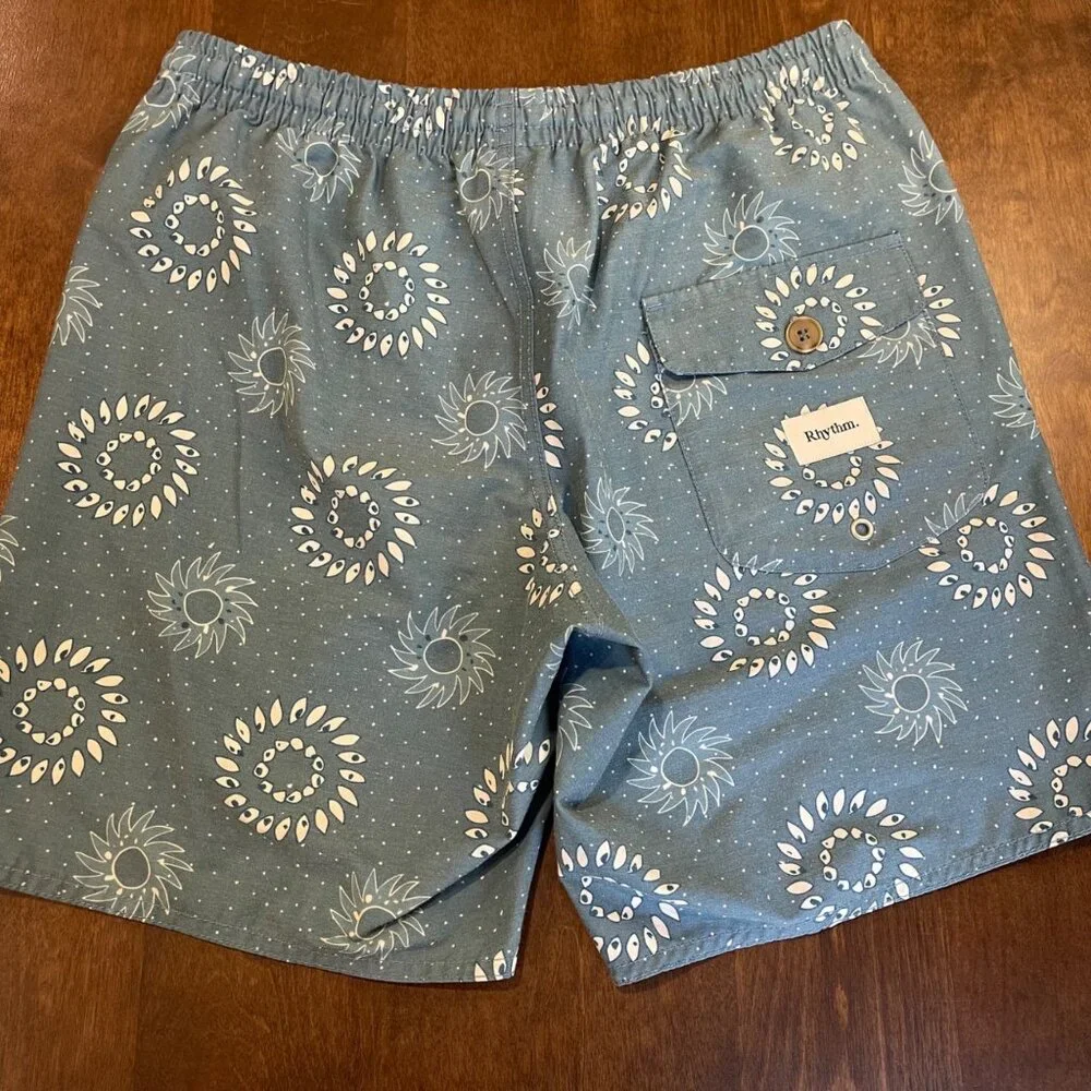 Rhythm Kona Beach Shorts Men's Size 30 Hybrid Swim Trunks Pockets Quick Drying‎